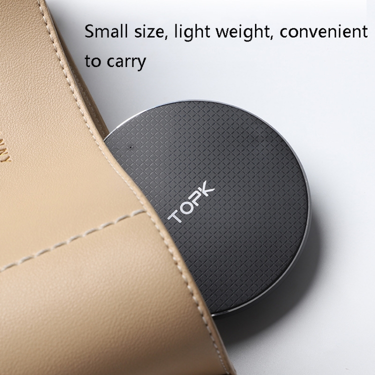 TOPK B01W 10W / 7.5W / 5W Grid Mobile Phone Wireless Charger, Colour: Black + 1m Cable TOPK B01W 10W / 7.5W / 5W Grid Mobile Phone Wireless Charger, Colour: Black + 1m Cable