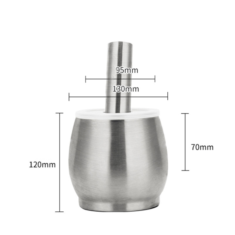 Kitchen 304 Stainless Steel Garlic Masher Spice Bean Nut Grinder,  Specification: Large Drum Shape