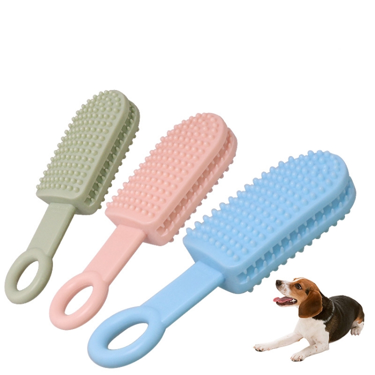 2 PCS TPR Dog Toy Molar Stick Murdo resistente a la mordida Dientes de la limpieza Perro Masticar juguete interactivo anti-aburrido (rosa) - B1