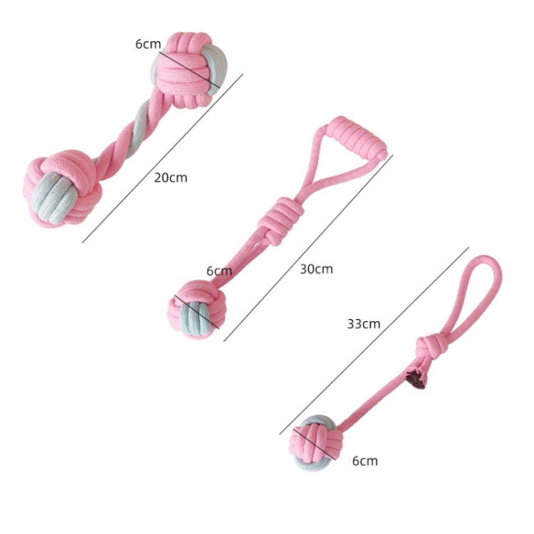 Zapatillas de cuerda de algodón Color al azar perro Molar dientes limpieza juguete Color caramelo cuerda de algodón tejida - B2