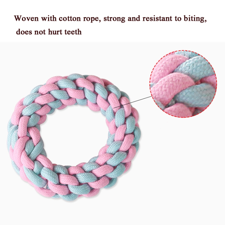 Zapatillas de cuerda de algodón Color al azar perro Molar dientes limpieza juguete Color caramelo cuerda de algodón tejida - B3