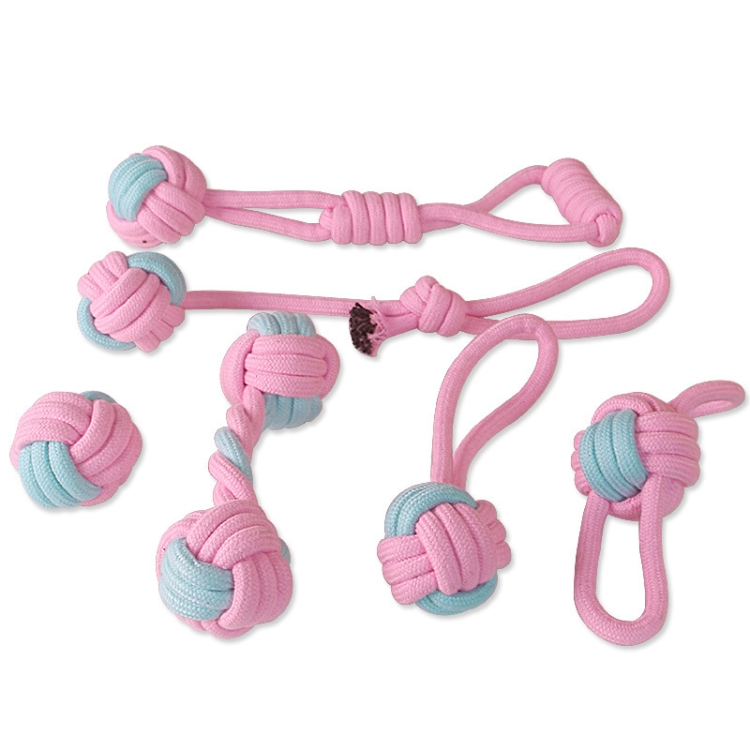 Zapatillas de cuerda de algodón Color al azar perro Molar dientes limpieza juguete Color caramelo cuerda de algodón tejida - B5