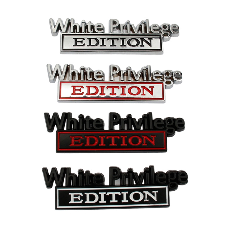 White privilege deals car decal