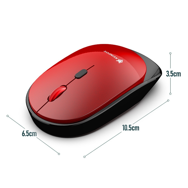 Xunsvfox xyh60 1600 dpi 6-llaves Carga de ratones inalámbricos MUTE, Color: 2.4G + Bluetooth negro negro - B1