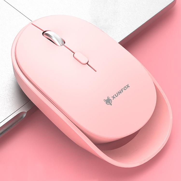 Xunsvfox xyh60 1600 dpi 6-llaves Carga ratones inalámbricos de silencio, color: 2.4 g + Bluetooth Pink - 1
