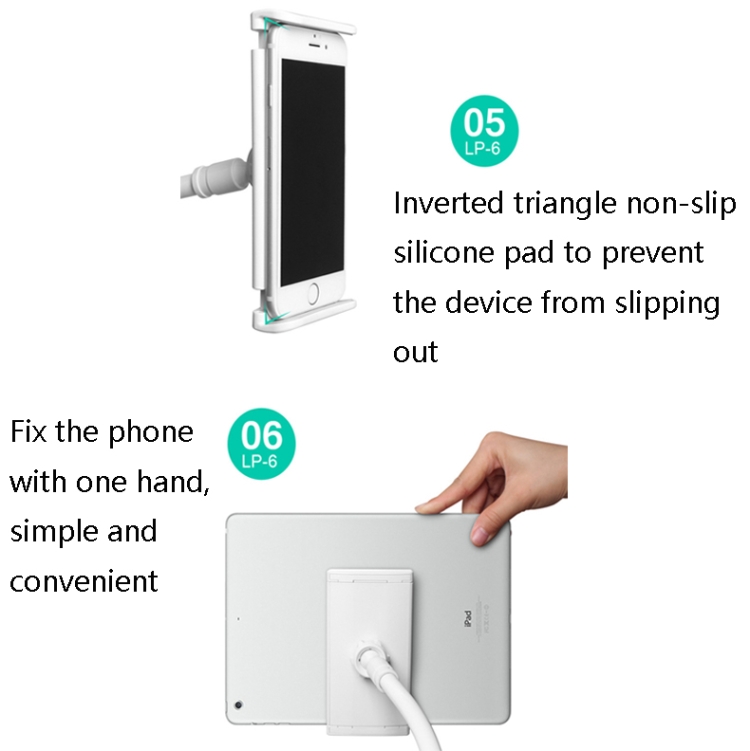 LP-6 Tablet Mobile Phone Lazy Bracket Detachable Bed Bracket, Style: Three-stage (Blue) LP-6 Tablet Mobile Phone Lazy Bracket Detachable Bed Bracket, Style: Three-stage (Blue)