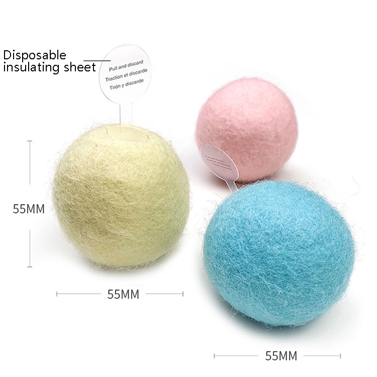 Bola vocal de animal de simulación de bola de juguete para gato divertido, especificación: material de lana (rosa + azul + amarillo) - 1