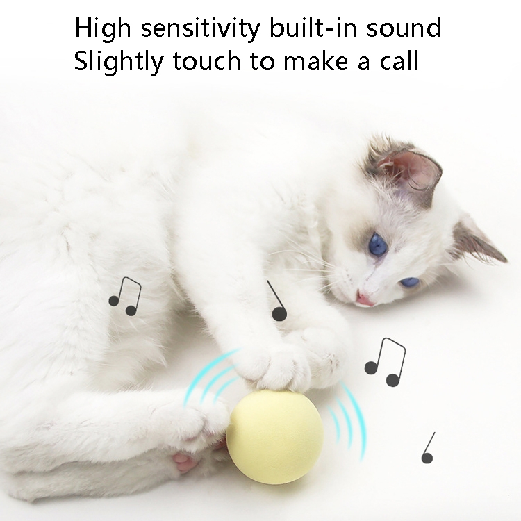 Bola vocal de animal de simulación de bola de juguete para gato divertido, especificación: material de lana (rosa + azul + amarillo) - B3
