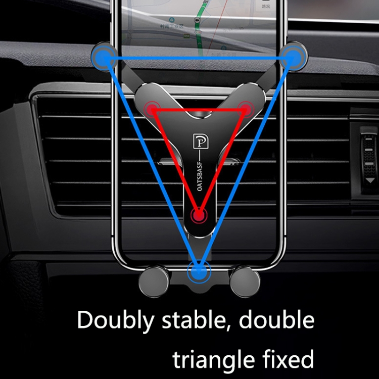 OATSBASF Car Air Outlet Gravity Mobile Phone Holder Snap-On Metal Bracket(Silver) OATSBASF Car Air Outlet Gravity Mobile Phone Holder Snap-On Metal Bracket(Silver)