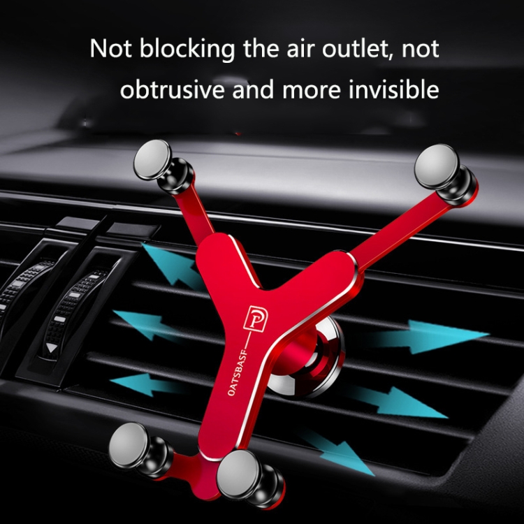 OATSBASF Car Air Outlet Gravity Mobile Phone Holder Snap-On Metal Bracket(Silver) OATSBASF Car Air Outlet Gravity Mobile Phone Holder Snap-On Metal Bracket(Silver)