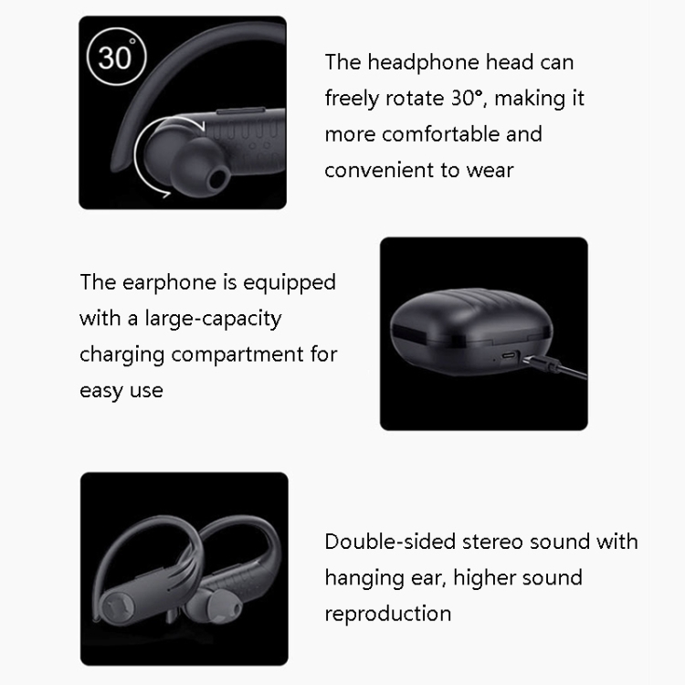 B1 TWS Ear-mounted Bluetooth 5.0 Headset Sports Sweat-Proof Wireless Headphones, Style: Single+Charge Base B1 TWS Ear-mounted Bluetooth 5.0 Headset Sports Sweat-Proof Wireless Headphones, Style: Single+Charge Base