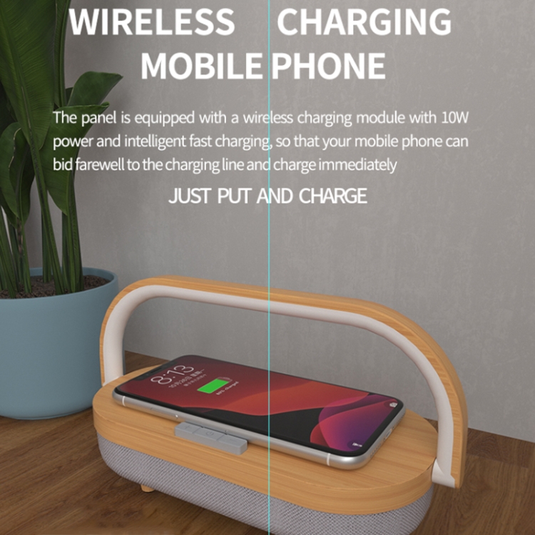XG21008 3 In 1 Wireless Charger Bluetooth Speaker Rechargeable Bedside Night Light(Wood Grain) XG21008 3 In 1 Wireless Charger Bluetooth Speaker Rechargeable Bedside Night Light(Wood Grain)