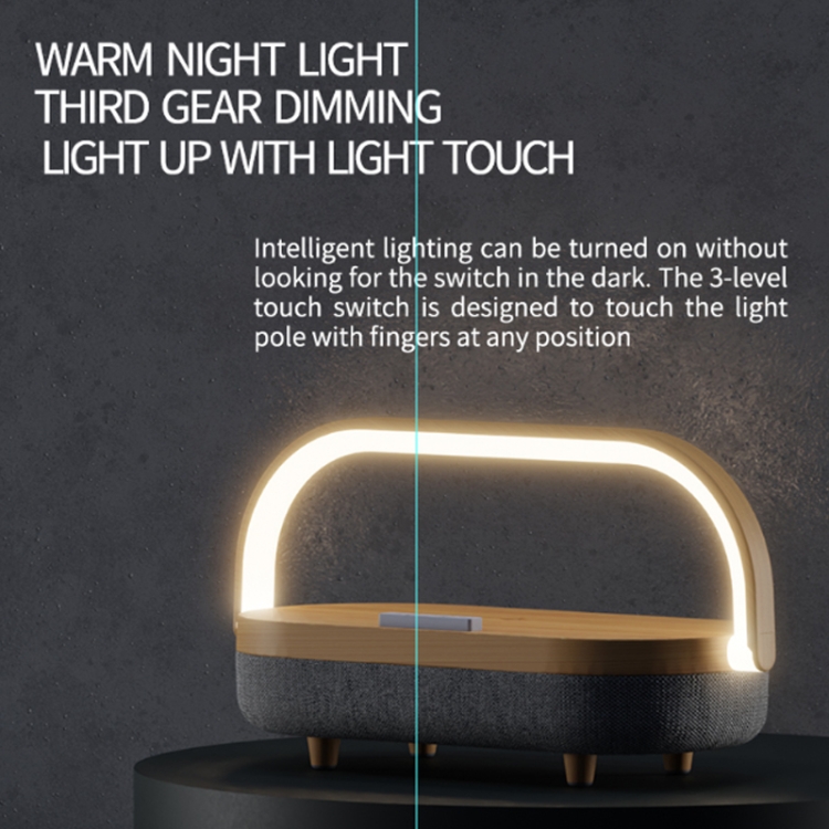 XG21008 3 In 1 Wireless Charger Bluetooth Speaker Rechargeable Bedside Night Light(Wood Grain) XG21008 3 In 1 Wireless Charger Bluetooth Speaker Rechargeable Bedside Night Light(Wood Grain)