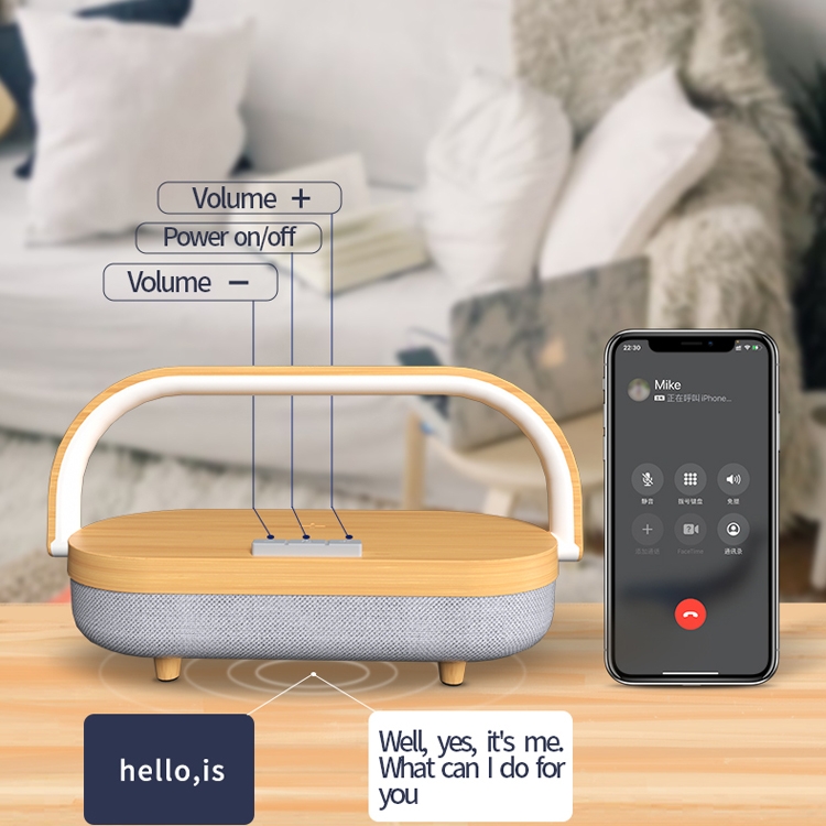 XG21008 3 In 1 Wireless Charger Bluetooth Speaker Rechargeable Bedside Night Light(Wood Grain) XG21008 3 In 1 Wireless Charger Bluetooth Speaker Rechargeable Bedside Night Light(Wood Grain)