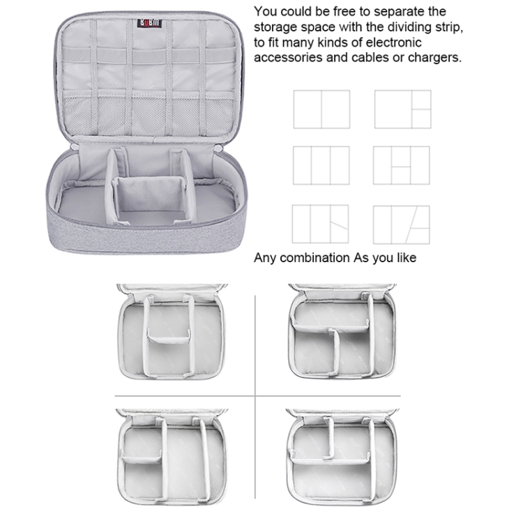 BUBM Digital Storage Bag Data Cable Storage Bag Digital Accessories Finishing Bag, Model: DGS Single Layer Net Bag (Gray) BUBM Digital Storage Bag Data Cable Storage Bag Digital Accessories Finishing Bag, Model: DGS Single Layer Net Bag (Gray)