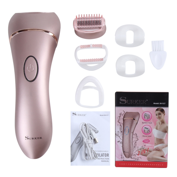 Suker SK-517 Electric Water Eluting Hair Removal Device - A marvelous two-in-one multifunctional device shaver and epilator