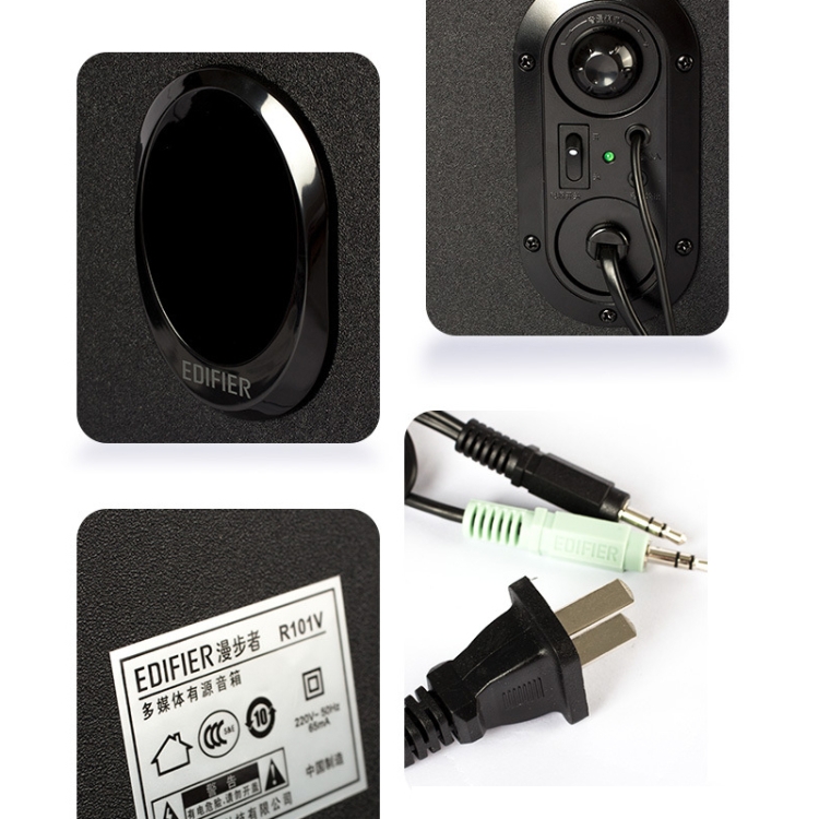 EDIFIER R101V Laptop Audio Home Mini Subwoofer, conector estadounidense (Negro) - B2