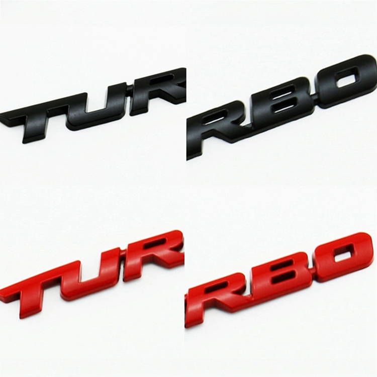 8 stücke auto legierung modifiziert turbogeladen turbo metall auto aufkleber  sport körper aufkleber auto mark label seite dekoration aufkleber, modell:  groß 12 x 1,4 cm (schwarz)