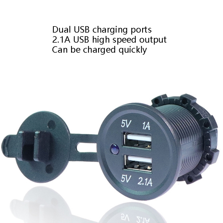 KWG-P1 Car Motorcycle Ship Modified USB Charger 5V 3.1A With Blue LED Lamp Display Waterproof And Dustproof Car Charger KWG-P1 Car Motorcycle Ship Modified USB Charger 5V 3.1A With Blue LED Lamp Display Waterproof And Dustproof Car Charger