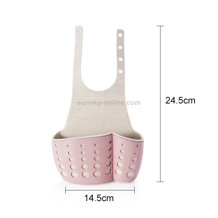 Kitchen Sponge Drain Holder Wheat Fiber Storage Rack Basket Wash Cloth  Toilet Soap Shelf Organizer(Pink)