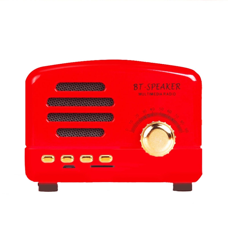 BT01 Retro Bluetooth Wireless Mini Speaker Portable Radio Support TF Card(Red) BT01 Retro Bluetooth Wireless Mini Speaker Portable Radio Support TF Card(Red)