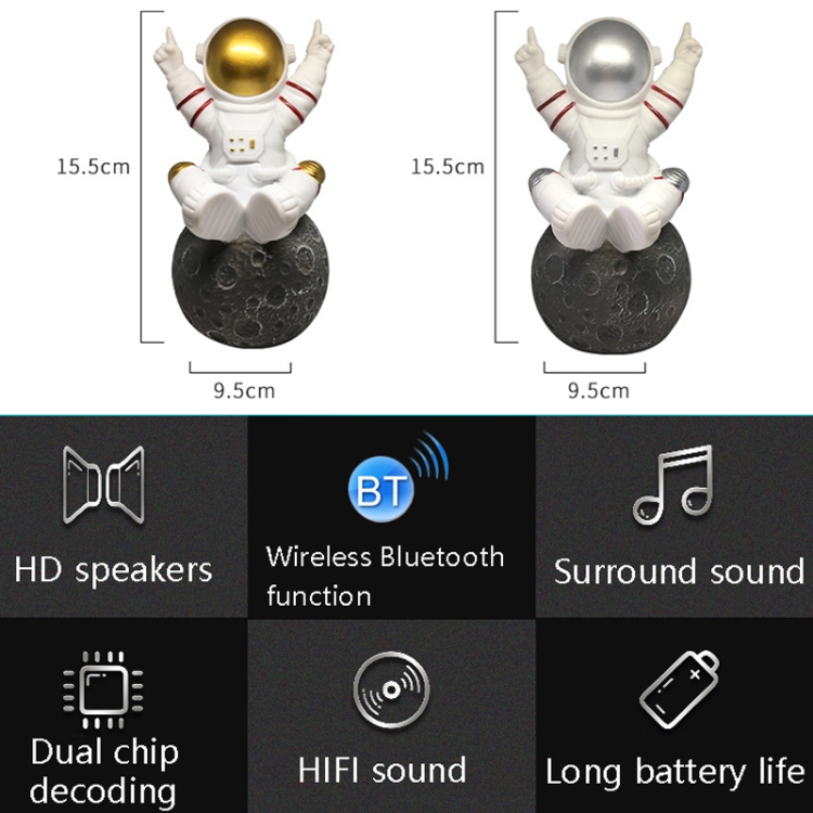 Wireless Bluetooth Small Speaker TWS Mini Portable Astronaut Audio(Gold) Wireless Bluetooth Small Speaker TWS Mini Portable Astronaut Audio(Gold)