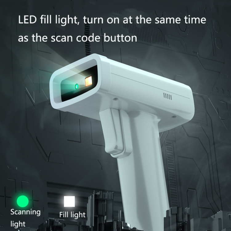 Deli Express Single Scanner Cajero Escáner, Especificación: White Wired - B1