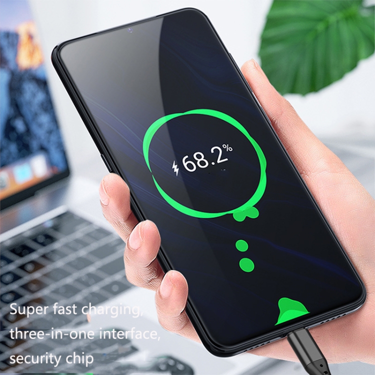 2 PCS ZZ034 USB To 8 Pin + USB-C / Type-C + Micro USB 3 In 1 Fast Charging Cable, Style: 5A Super Fast-Red 2 PCS ZZ034 USB To 8 Pin + USB-C / Type-C + Micro USB 3 In 1 Fast Charging Cable, Style: 5A Super Fast-Red