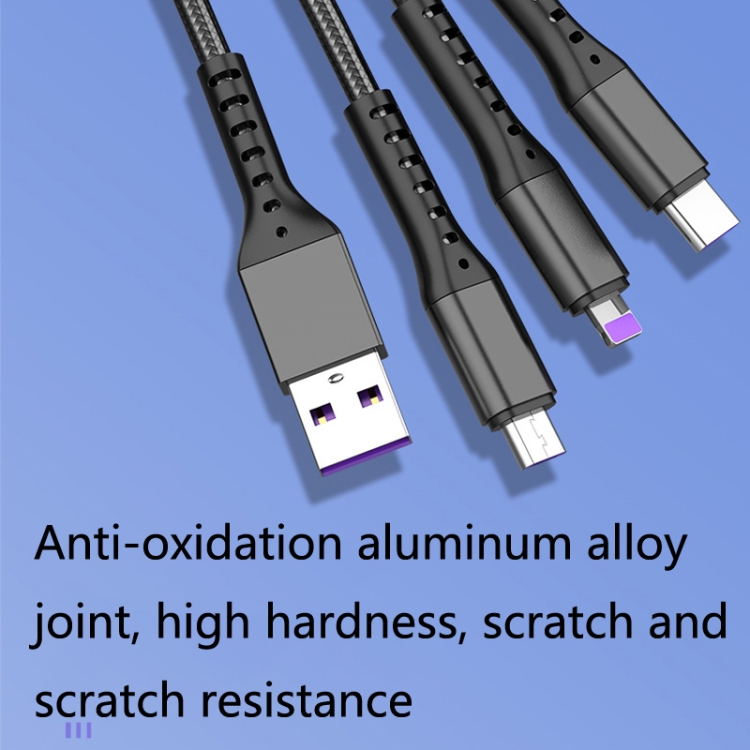 2 PCS ZZ034 USB To 8 Pin + USB-C / Type-C + Micro USB 3 In 1 Fast Charging Cable, Style: Mini-Blue 2 PCS ZZ034 USB To 8 Pin + USB-C / Type-C + Micro USB 3 In 1 Fast Charging Cable, Style: Mini-Blue