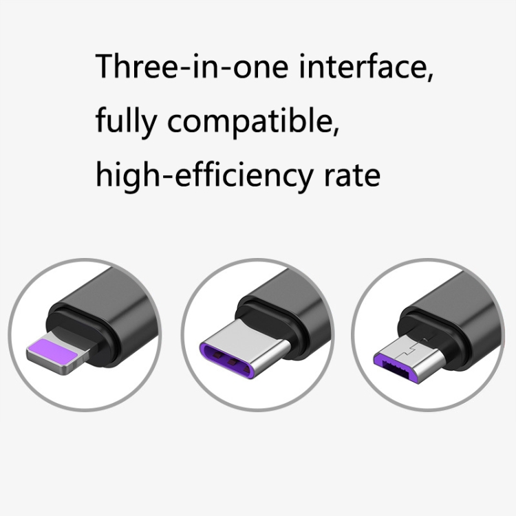 2 PCS ZZ034 USB To 8 Pin + USB-C / Type-C + Micro USB 3 In 1 Fast Charging Cable, Style: Retractable-Red 2 PCS ZZ034 USB To 8 Pin + USB-C / Type-C + Micro USB 3 In 1 Fast Charging Cable, Style: Retractable-Red