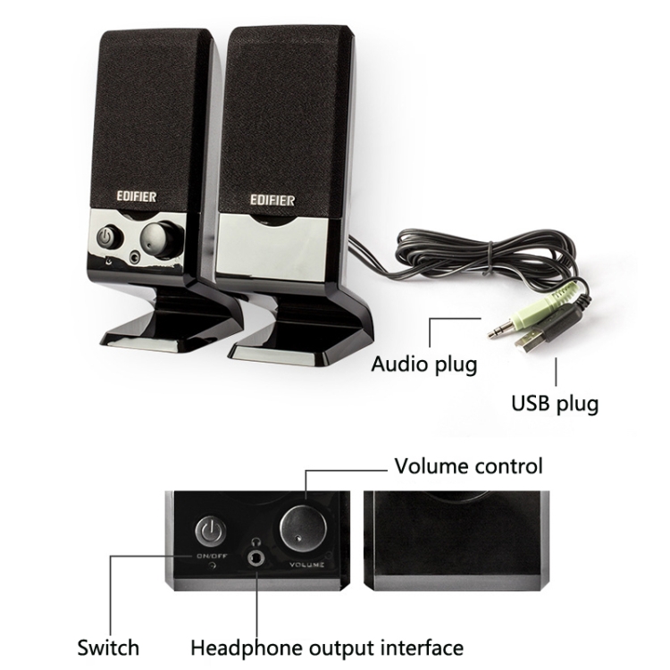 EDIFIER R10U Mini altavoz portátil USB (negro) - B3