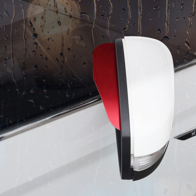 Auto Rückansicht Spiegel Regen Augenbraue Abdeckung Catering Spiegel  Aluminiumlegierung Regenschild (Aluminiumlegierung rot)