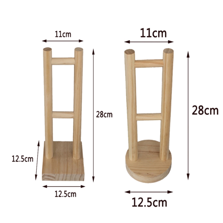 2 PCS Auriculares de madera Pelicitación de madera Auriculares de madera Mostrar bastidores (fondo cuadrado) - B1
