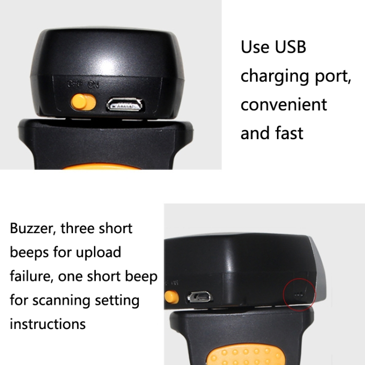 Netum 2D Mini Scanner Anillo de Bluetooth inalámbrico (R2L) - B4