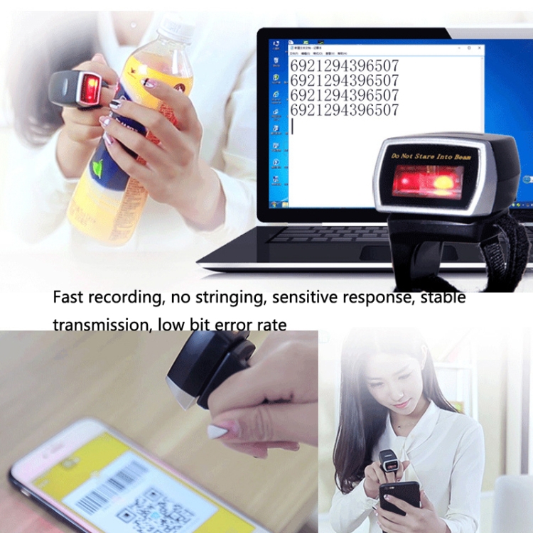 Netum 2D Mini Scanner Anillo de Bluetooth inalámbrico (R2L) - B5