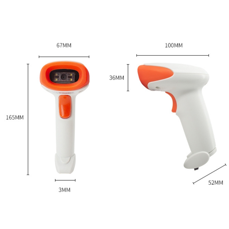 Escáner de código de barras láser de supermercado SYCREADER, modelo: cable unidimensional (naranja) - B2
