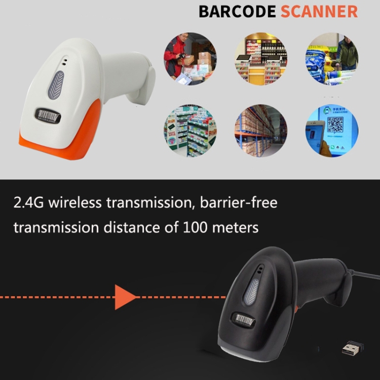Escáner de código de barras láser de supermercado SYCREADER, modelo: cable unidimensional (naranja) - B4