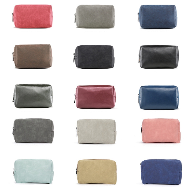 2 PCS Portable Digital Accessory Leather Bag Single Layer Storage Bag, Colour: Frosted (Light Gray) 2 PCS Portable Digital Accessory Leather Bag Single Layer Storage Bag, Colour: Frosted (Light Gray)