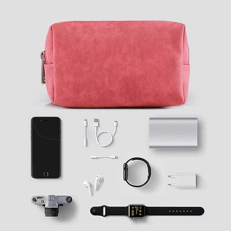 2 PCS Portable Digital Accessory Leather Bag Single Layer Storage Bag, Colour: Frosted (Light Gray) 2 PCS Portable Digital Accessory Leather Bag Single Layer Storage Bag, Colour: Frosted (Light Gray)