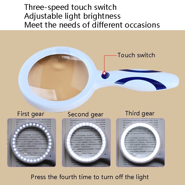 Lighted Reading Magnifier, Rechargeable Magnifying Glass With 33