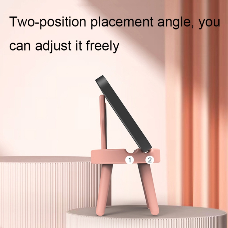 Cartoon Chair Shape Desktop Mobile Phone Holder Cute Mini Universal Phone Rack, Style: Deer(Pink)