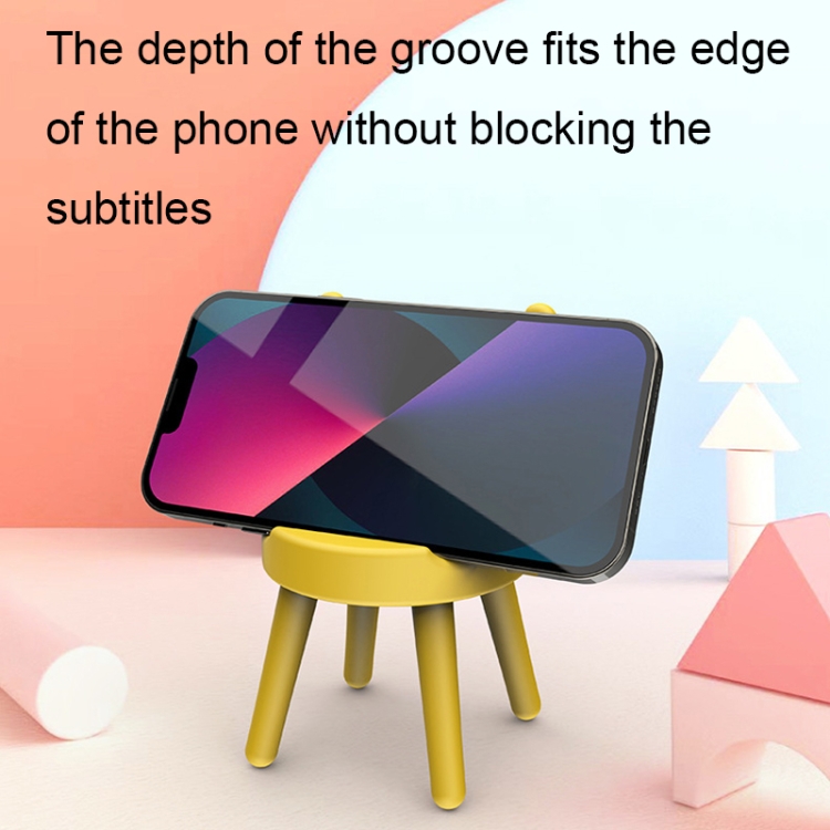 Cartoon Chair Shape Desktop Mobile Phone Holder Cute Mini Universal Phone Rack, Style: Deer(Pink)