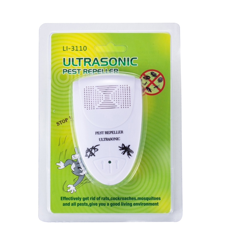 LI-3110 Elektronischer Ultraschall-Rattenvertreiber für den Haushalt,  intelligenter Insektenschutz, Stil: US-Stecker (schwarz)