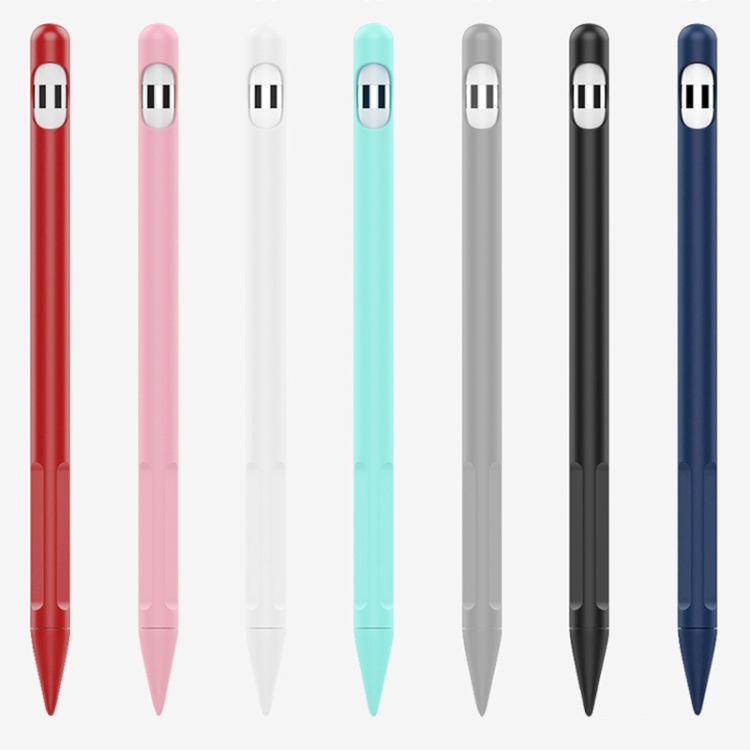 2 Conjuntos 4 en 1 Tapa protectora de silicona de 1 en 1 + Cuerda anti-perdida + Doble Pen Nip Funda Juego para lápiz de manzana 1 (tinta negra) - B1