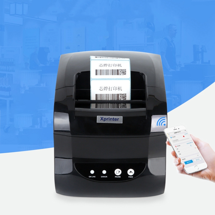 Xprinter XP-365B Impresora de etiquetas térmicas de 80 mm Impresora de etiquetas de ropa, enchufe: enchufe de la UE (versión Bluetooth) - B1