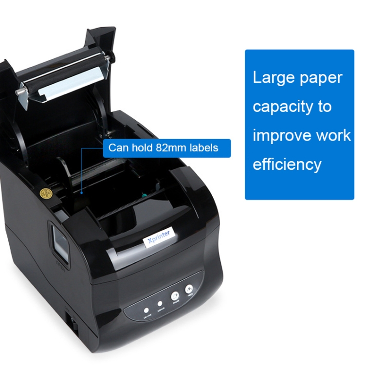 Impresora de etiquetas térmicas Xprinter XP-365B de 80 mm, impresora de etiquetas de ropa, enchufe: enchufe AU (versión Bluetooth) - B5