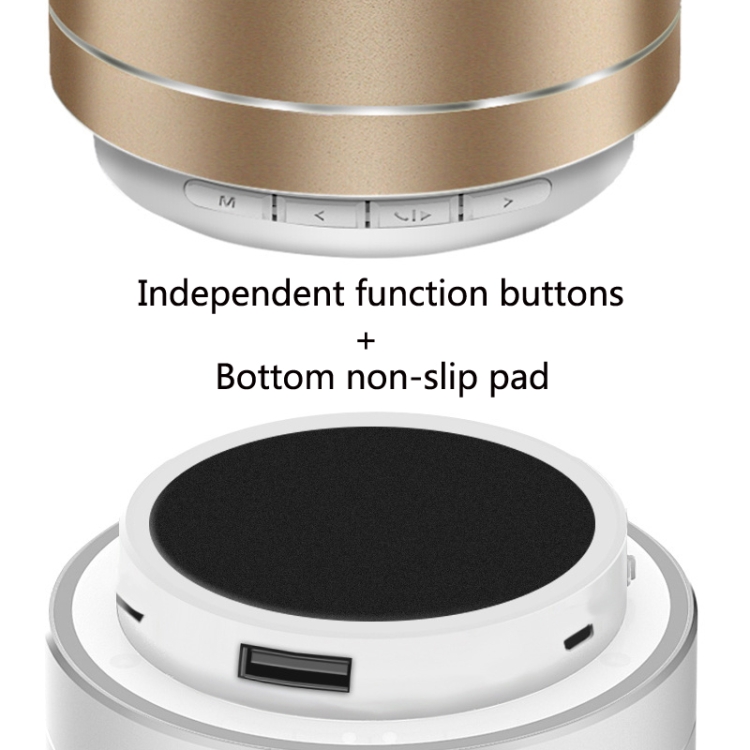 A10 TWS Wireless Bluetooth Mini Portable Speaker, Support TF Card & U Disk & LED(Silver Gray) A10 TWS Wireless Bluetooth Mini Portable Speaker, Support TF Card & U Disk & LED(Silver Gray)