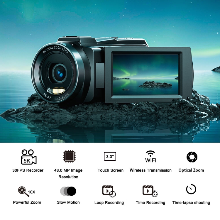 HDV265K 5K 30FPS 3.0-Inch HD Digital 3X Optical Zoom