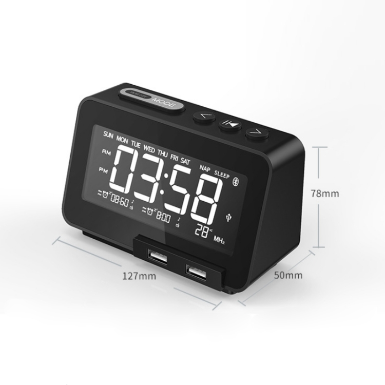 K5 Wireless Bluetooth Speaker Desktop Alarm Clock Radio, Specification: US Plug(White) K5 Wireless Bluetooth Speaker Desktop Alarm Clock Radio, Specification: US Plug(White)