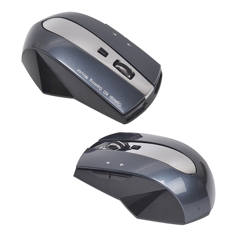 M-011G 2.4GHz 6 llaves de carga inalámbrica Mouse Office Game Mouse (Negro + Royal Blue) - 1